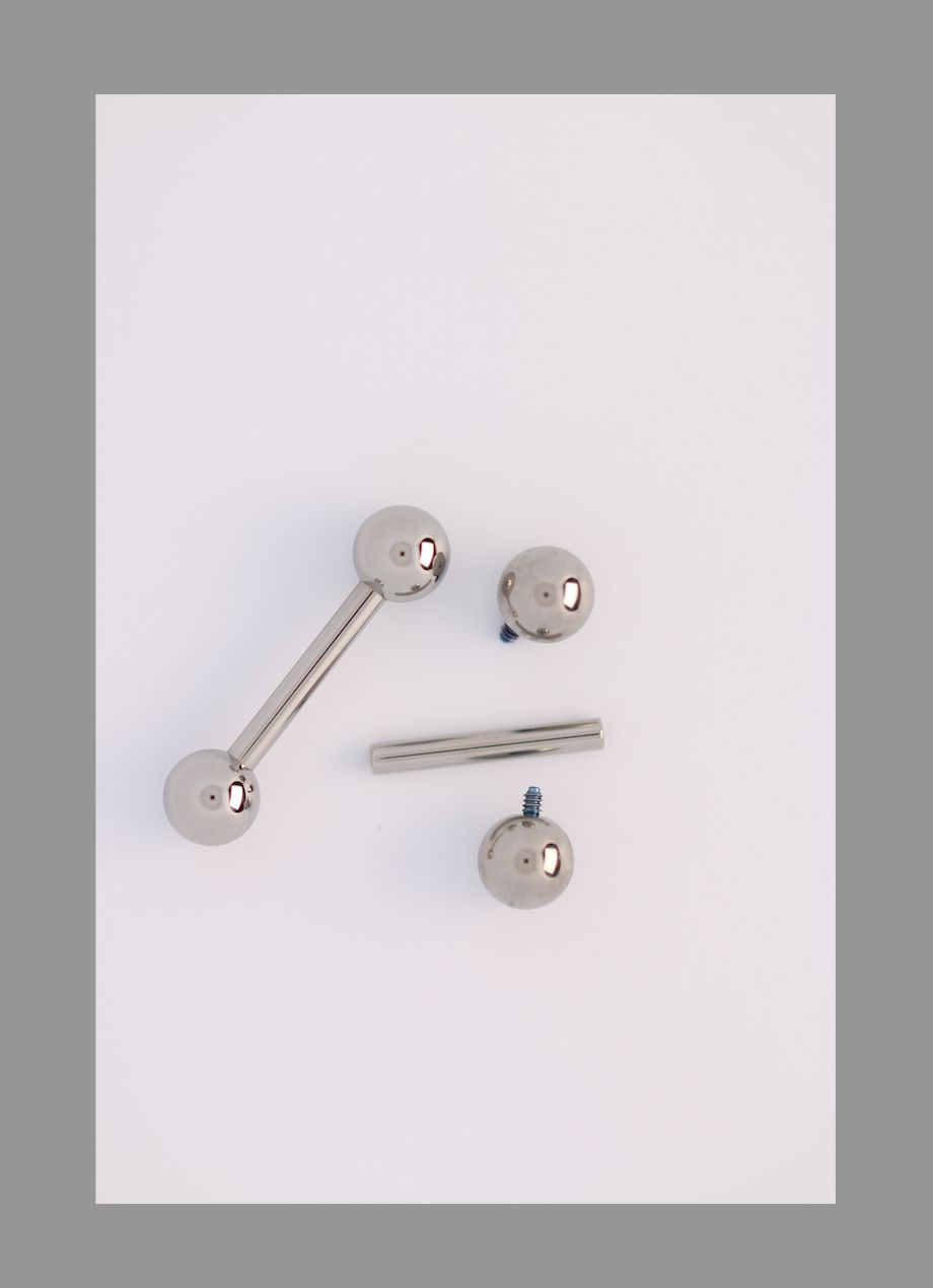 16g 7/16 straight barbell threaded shaft