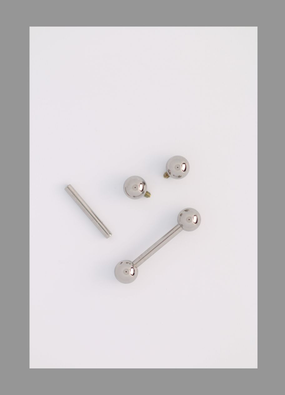 18g 3/8 straight barbell threaded shaft