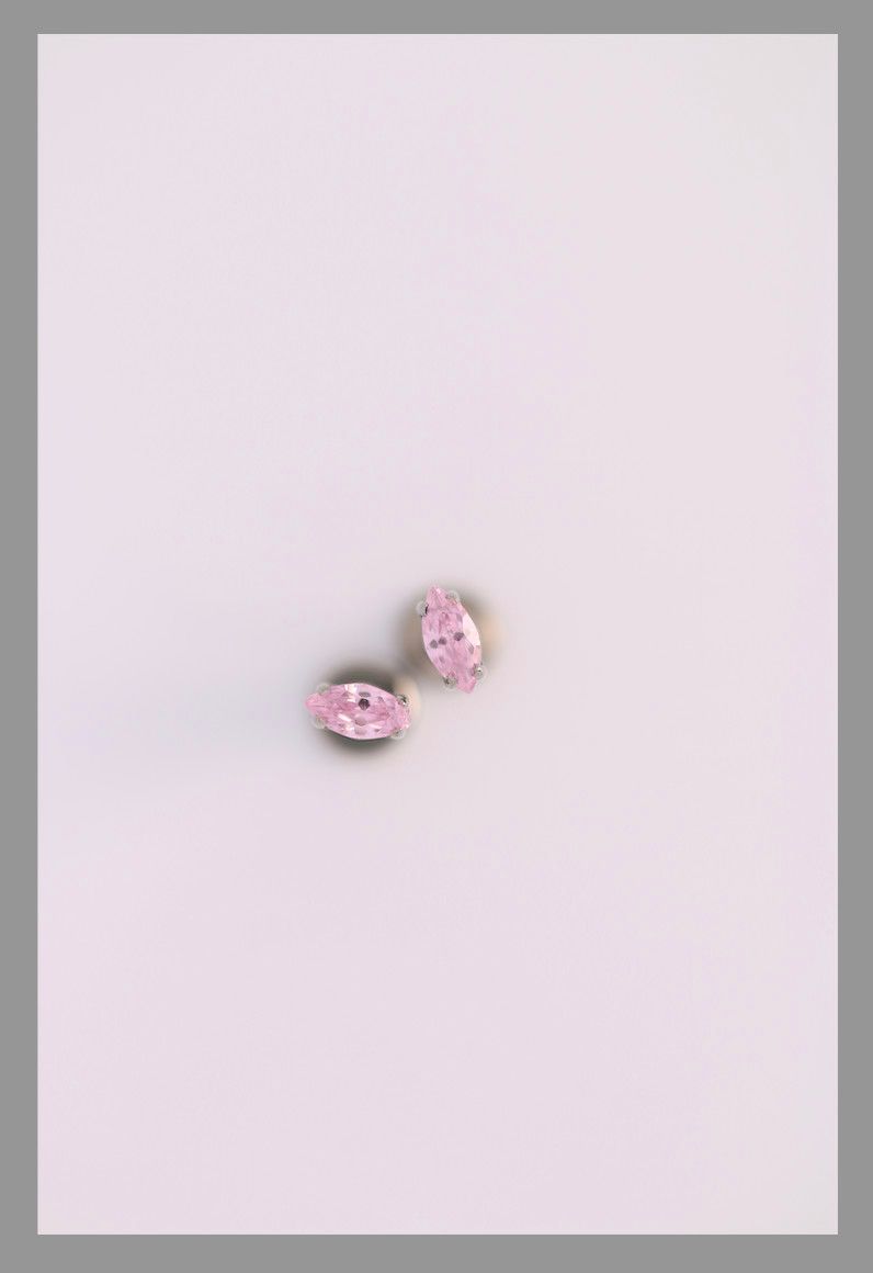 18g prong set threadless faceted marquise with (1) 4mmx2mm gem end Pink CZ
