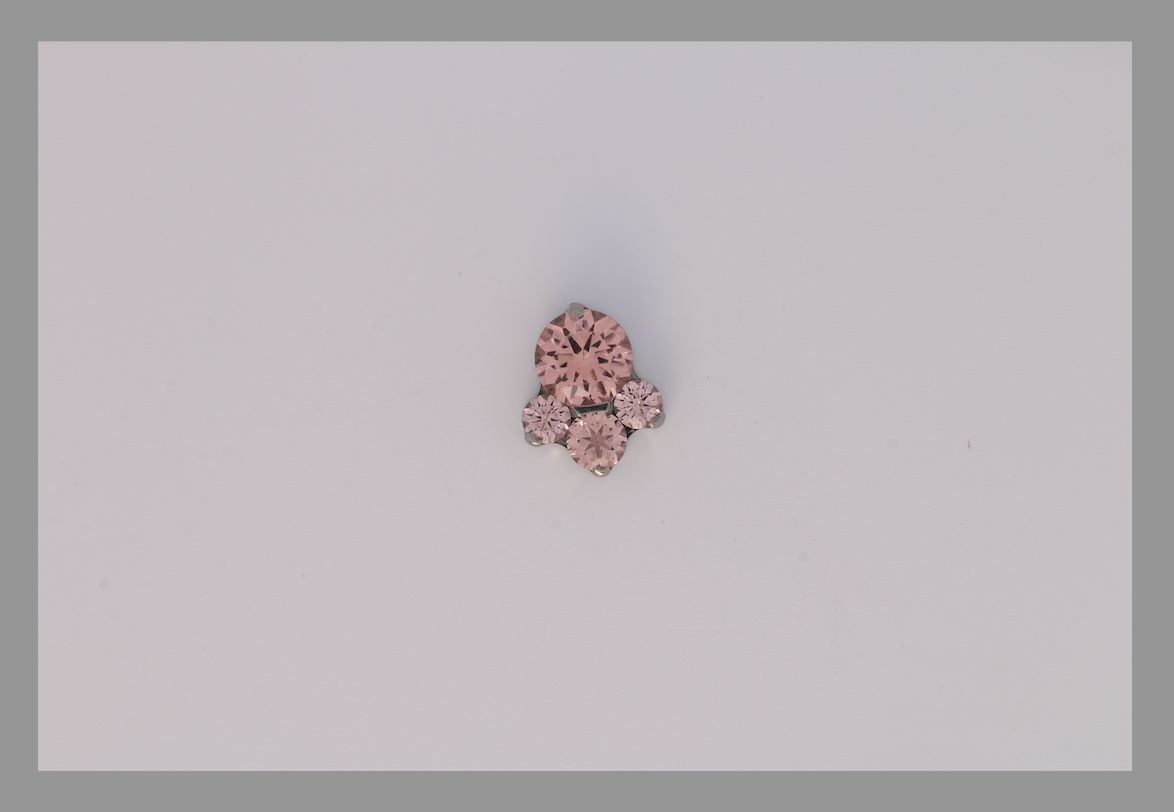 caeli captive gem end faceted with 4mm/2mm/2.5mm/2mm dusty morganite