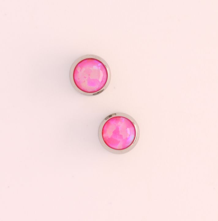 bezel set cabochon captive gem 3mm mimosa opal
