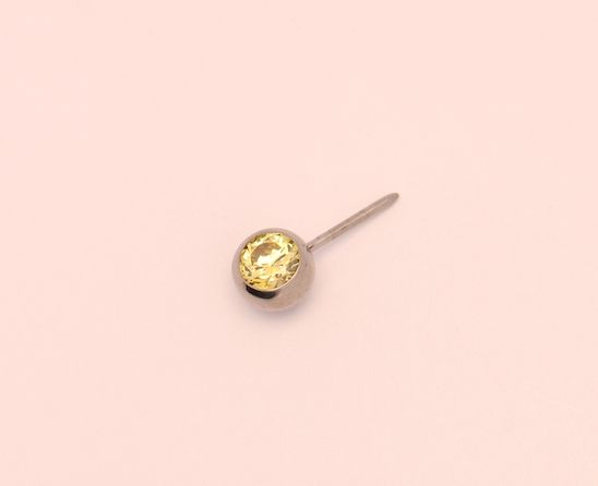 16g side gem ball 2.5mm yellow