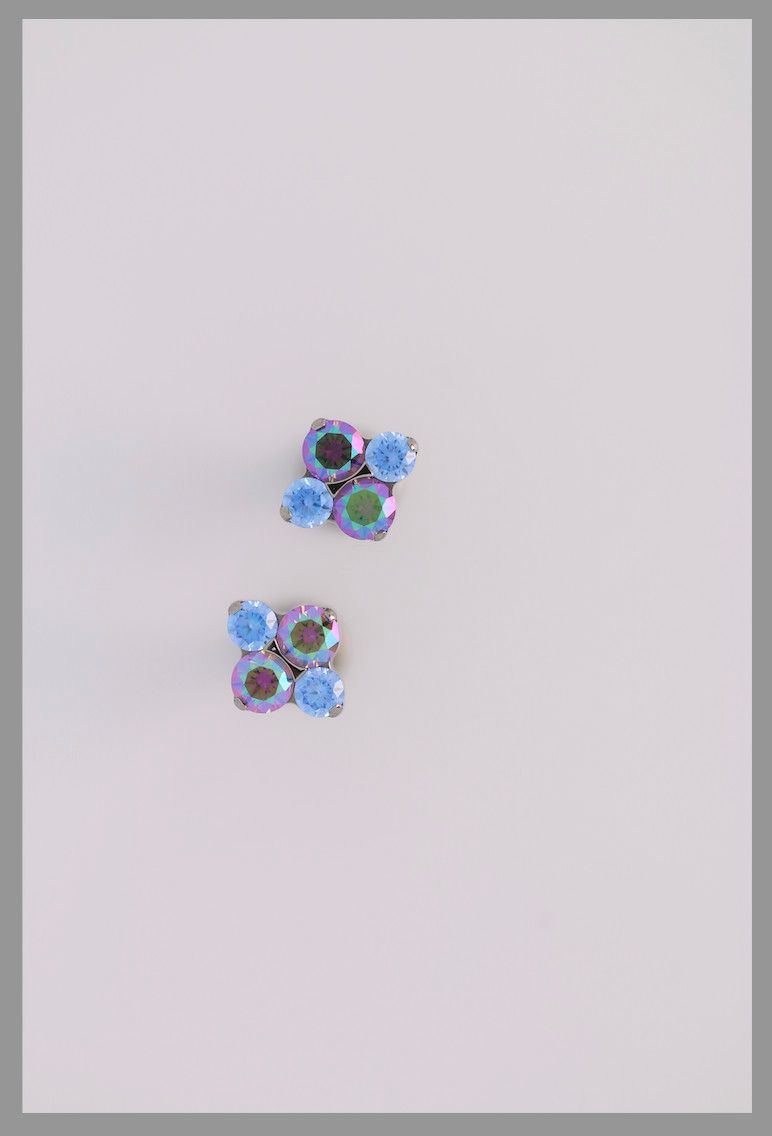 18g Threadless Odyssey NorthStar prong set faceted gem end MIXED Paradise Shine CZ/Arctic Blue CZ/Paradise Shine CZ/Arctic Blue CZ