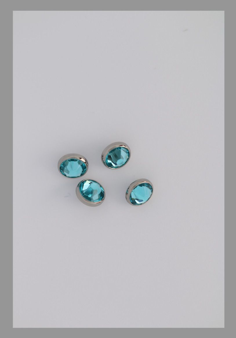 14g flat back gem 4mm Light Turquoise
