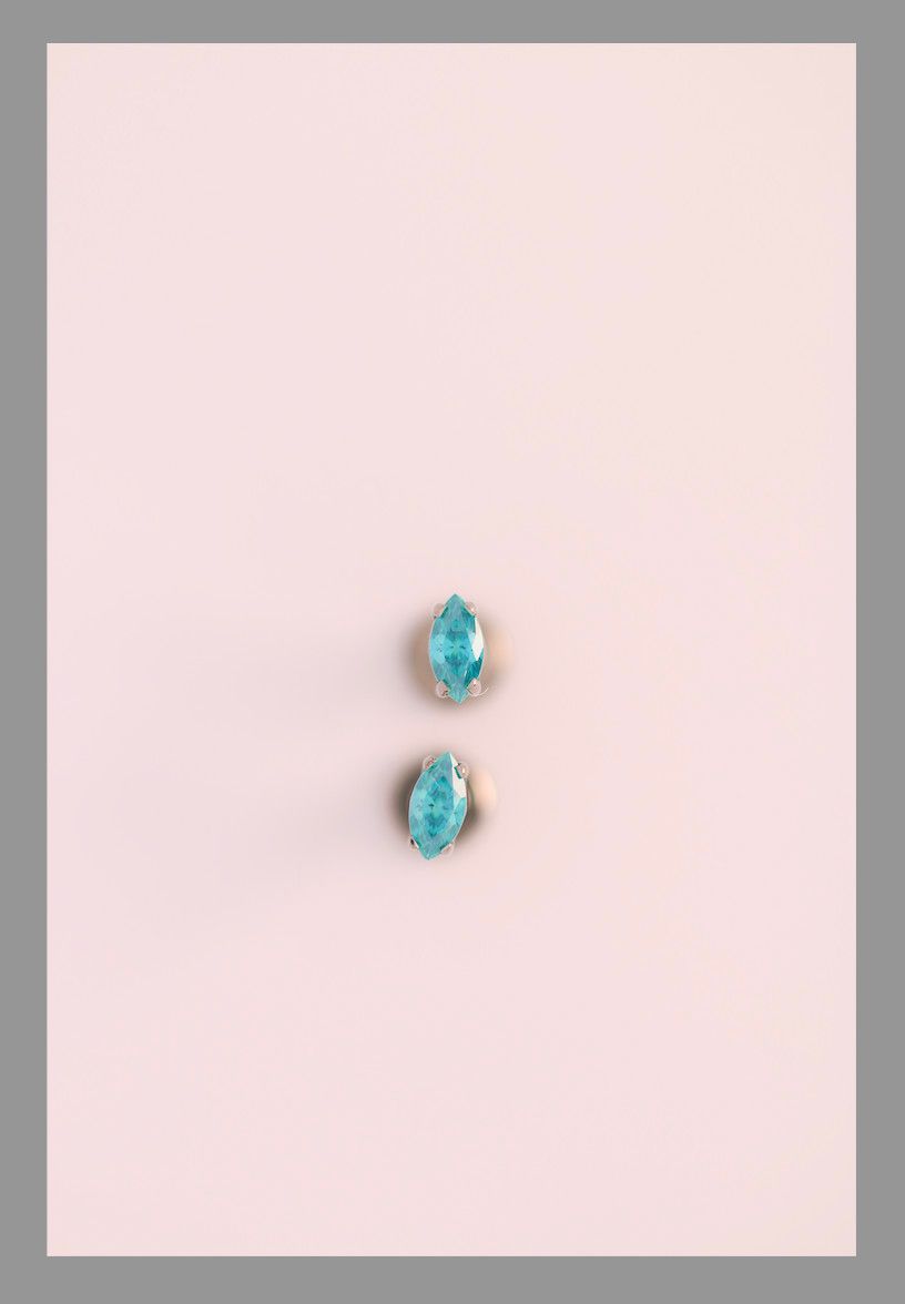 18g prong set threadless faceted marquise with (1) 4mmx2mm gem end Mint Green CZ