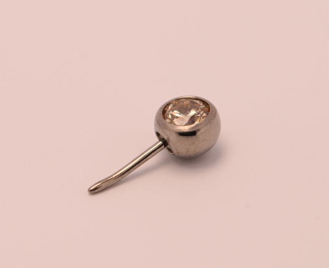 16g side gem ball 2.5mm champagne cz