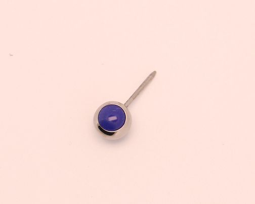 16g side gem ball 2.5mm lapis blue cabochon