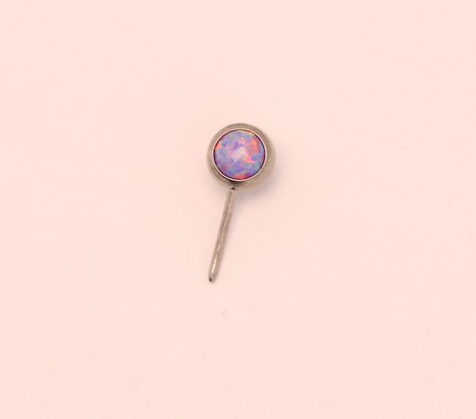 16g side gem ball 2.5mm lavender opal cabochon