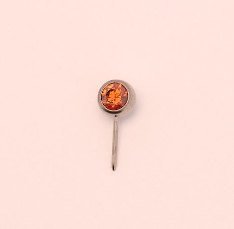 16g side gem ball 2.5mm caramel cz