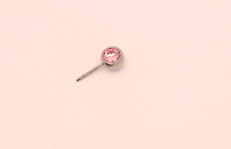 16g side gem ball 2.5mm morganite cz
