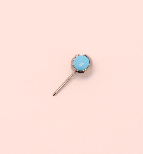 16g side gem ball 2.5mm turquoise cabochon