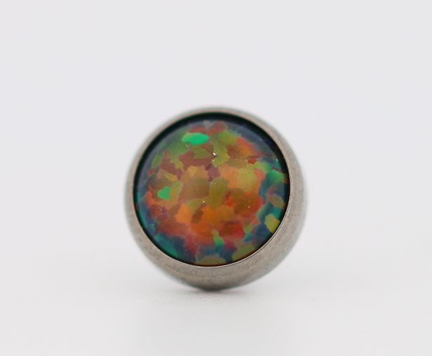 18g cabochon bezel set 2.5mm synthetic black opal