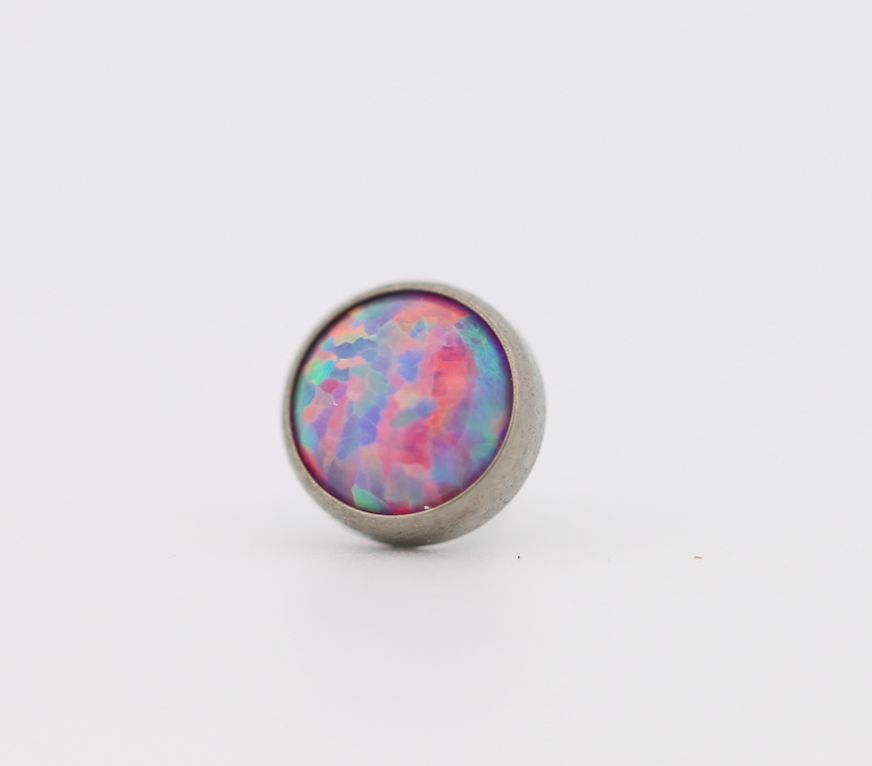 18g cabochon bezel set 2.5mm synthetic lavender opal