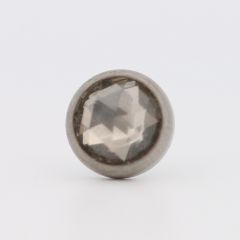 18g cabochon bezel set 4mm genuine rose cut white topaz
