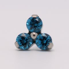 18g trinity prong 3x2mm London blue ceramic
