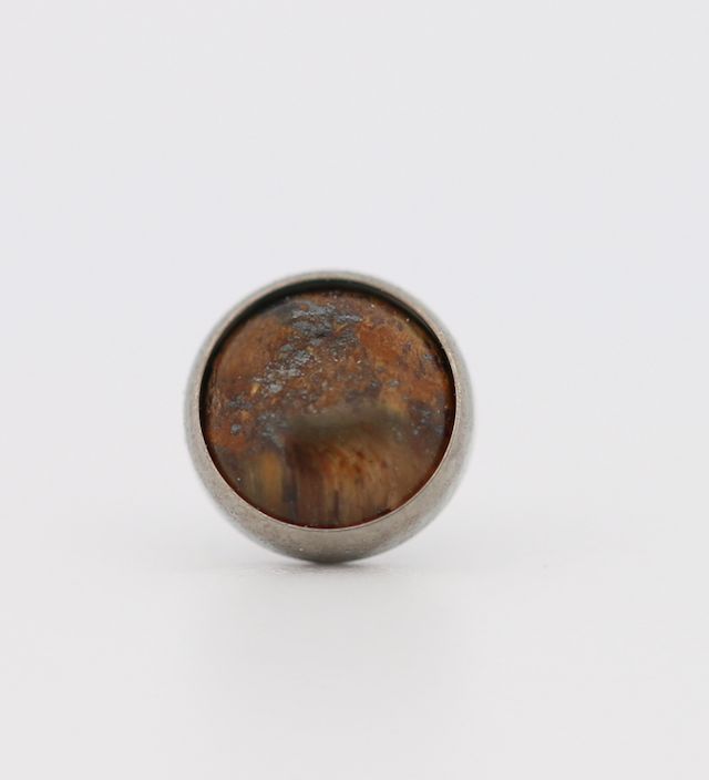 18g cabochon bezel set 2.5mm genuine tigers eye