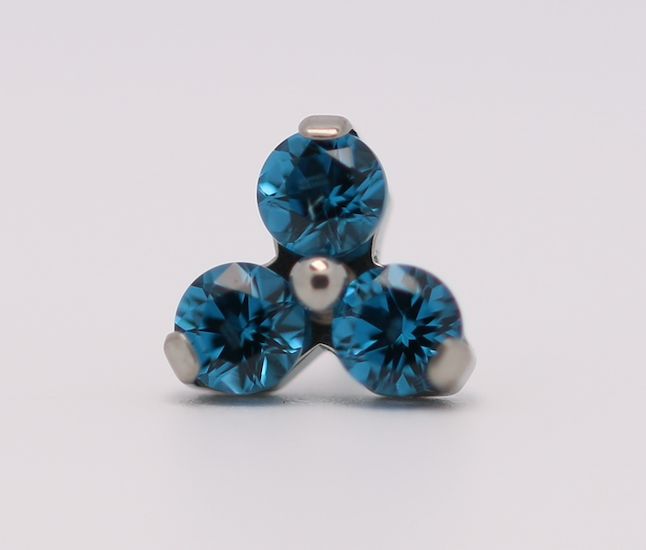 18g trinity prong 3x1.5mm London blue ceramic