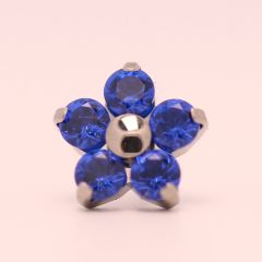 18g prong set threadless end flower 5x2mm sapphire