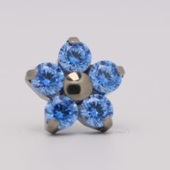 18g prong set threadless end flower 5x2mm arctic blue