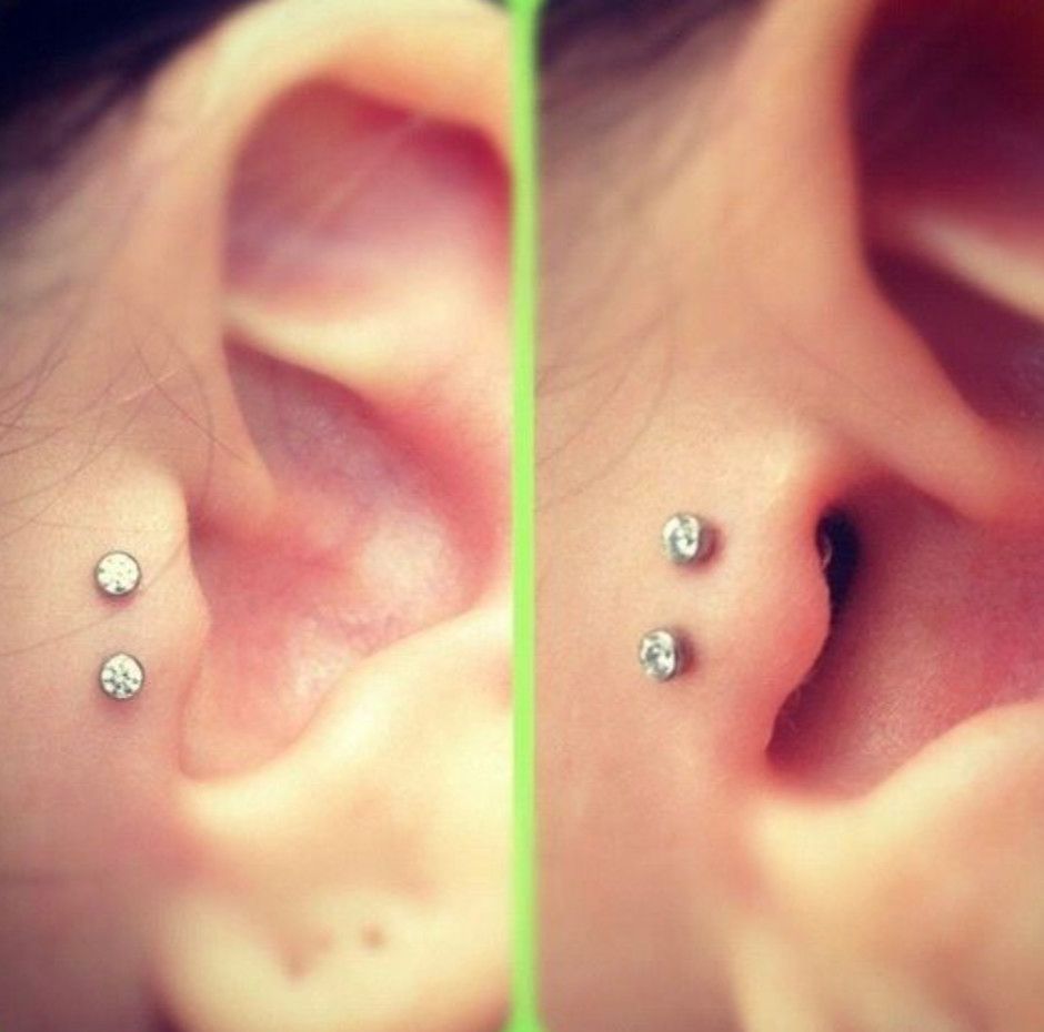 Tragus piercing x2