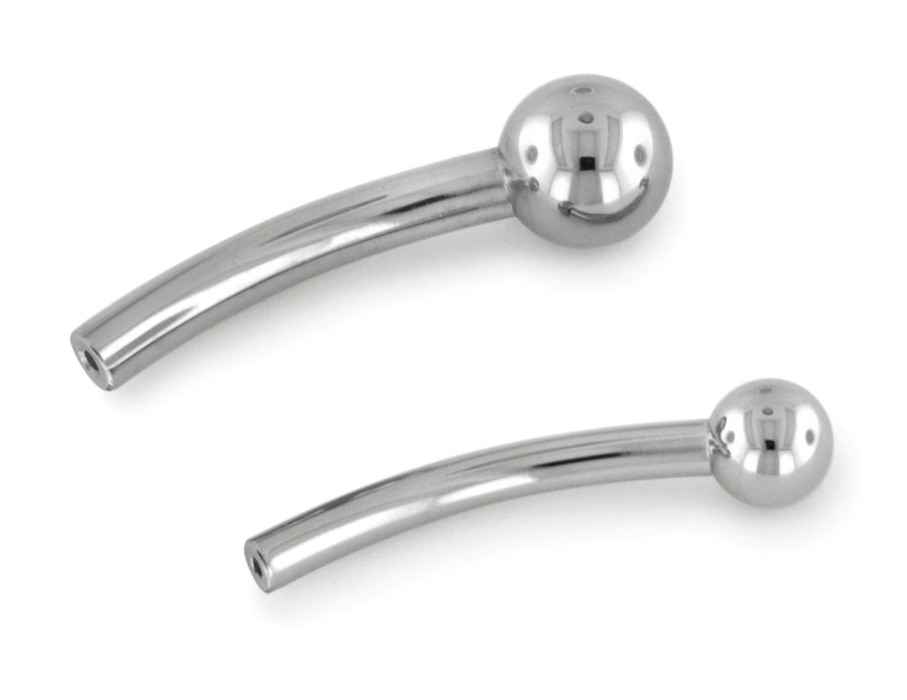 18g 7/16 fixed bead threadless curved barbell