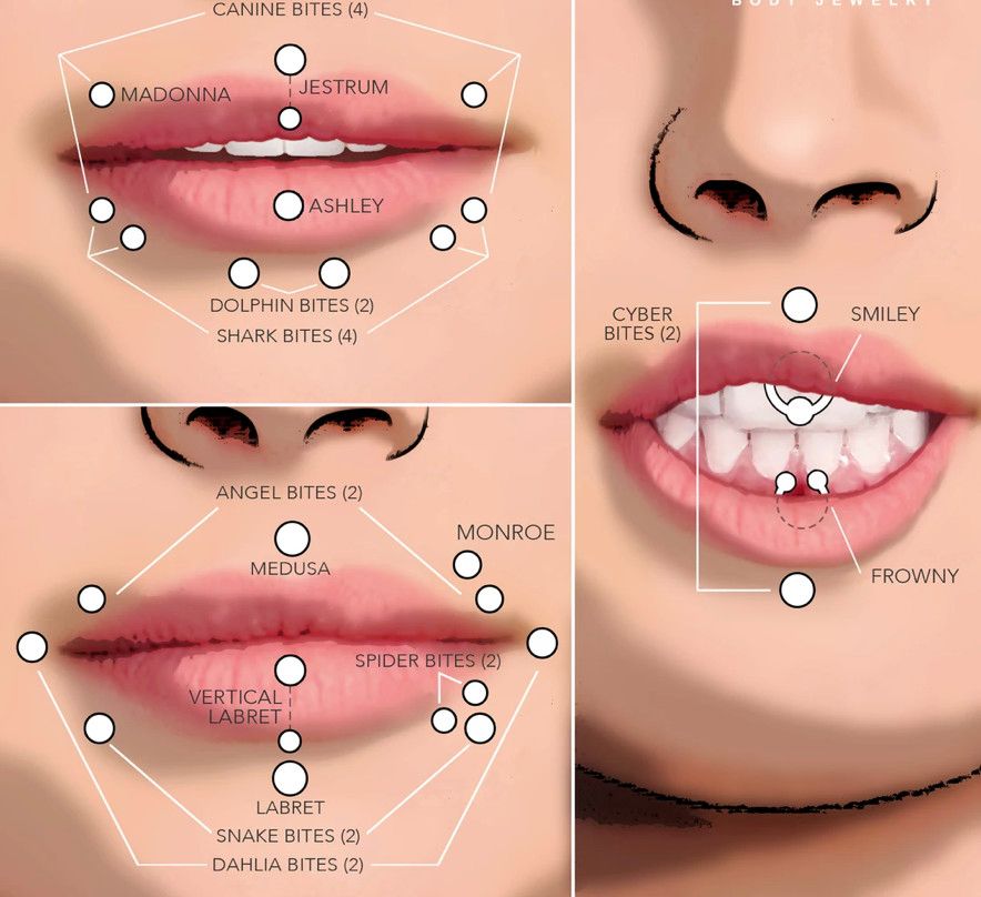 Lip piercing x2