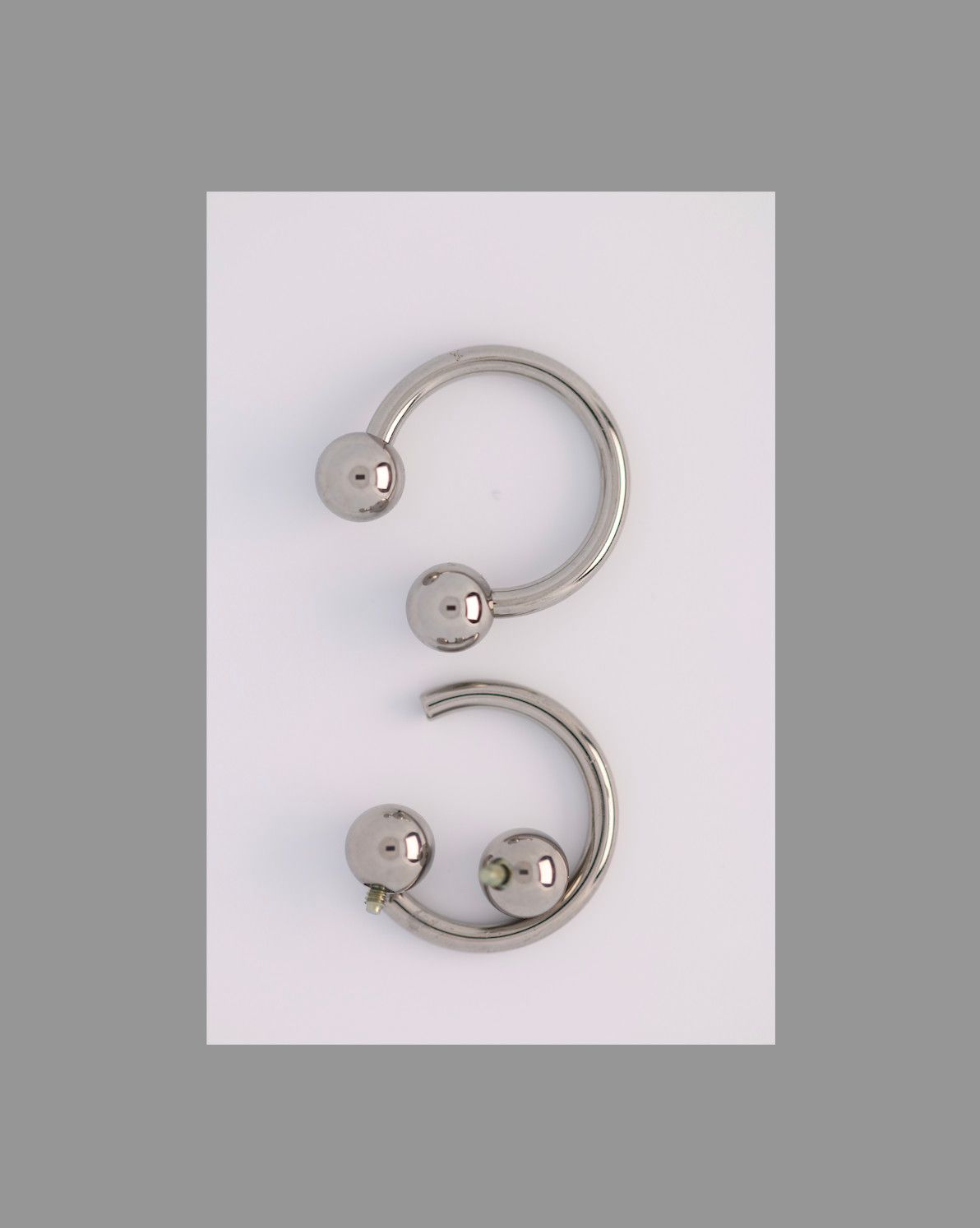 14g 3/8 circular barbell threaded shaft
