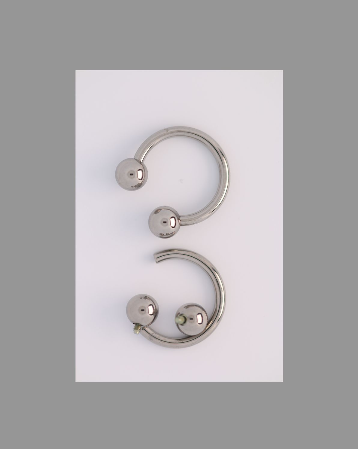 14g 13/32 circular barbell threaded shaft