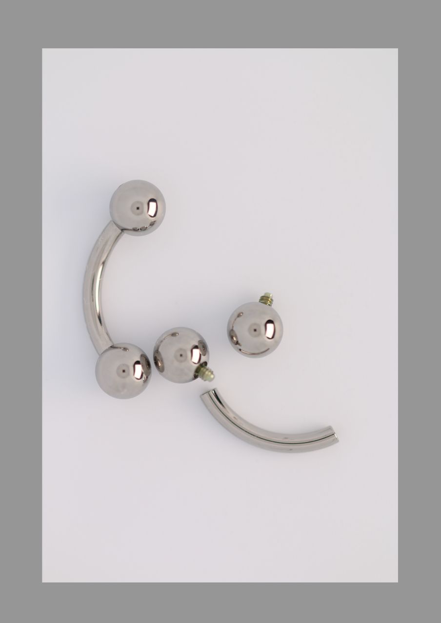 14g 3/8 curved barbell threaded shaft