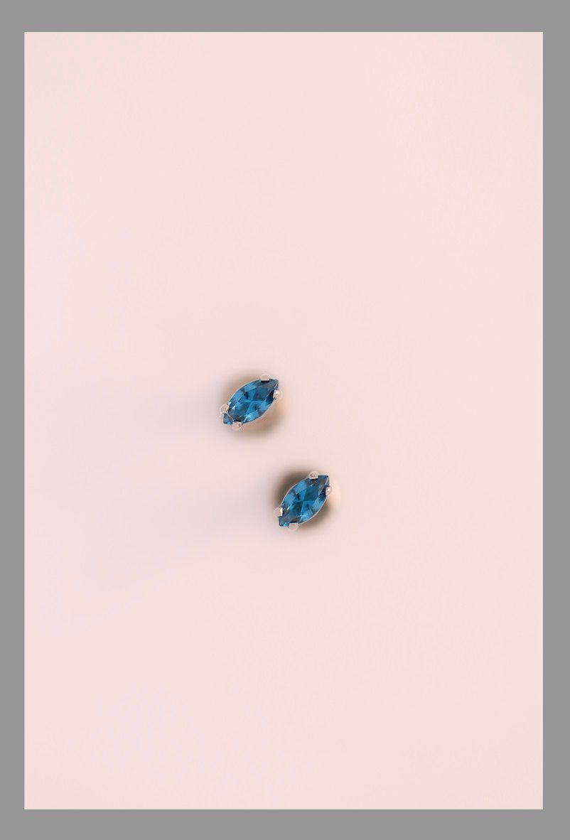 18g prong set threadless faceted marquise with (1) 4mmx2mm gem end London Blue Ceramic CZ