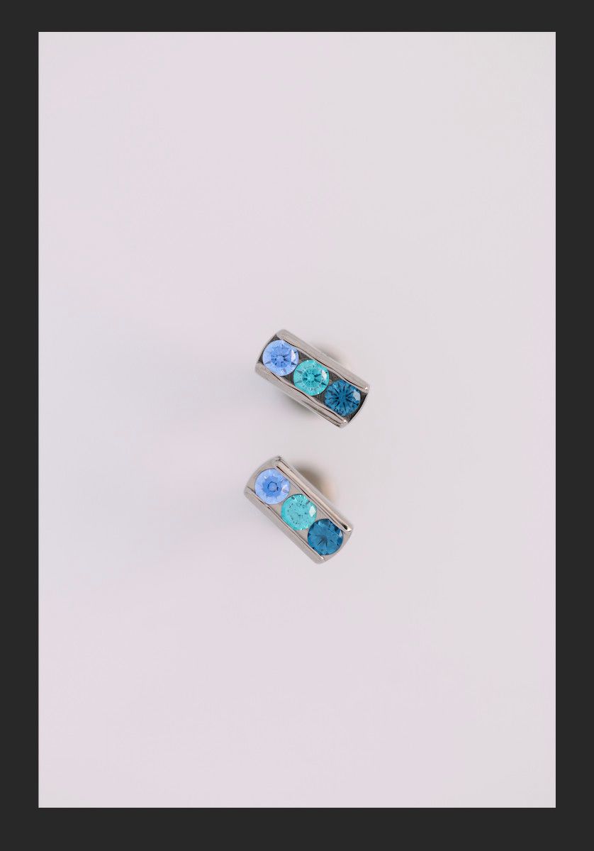 18g channel set threadless faceted gem end with (3) 2mm gems-MIXED-London Blue Ceramic CZ/Mint Green CZ/Arctic Blue CZ