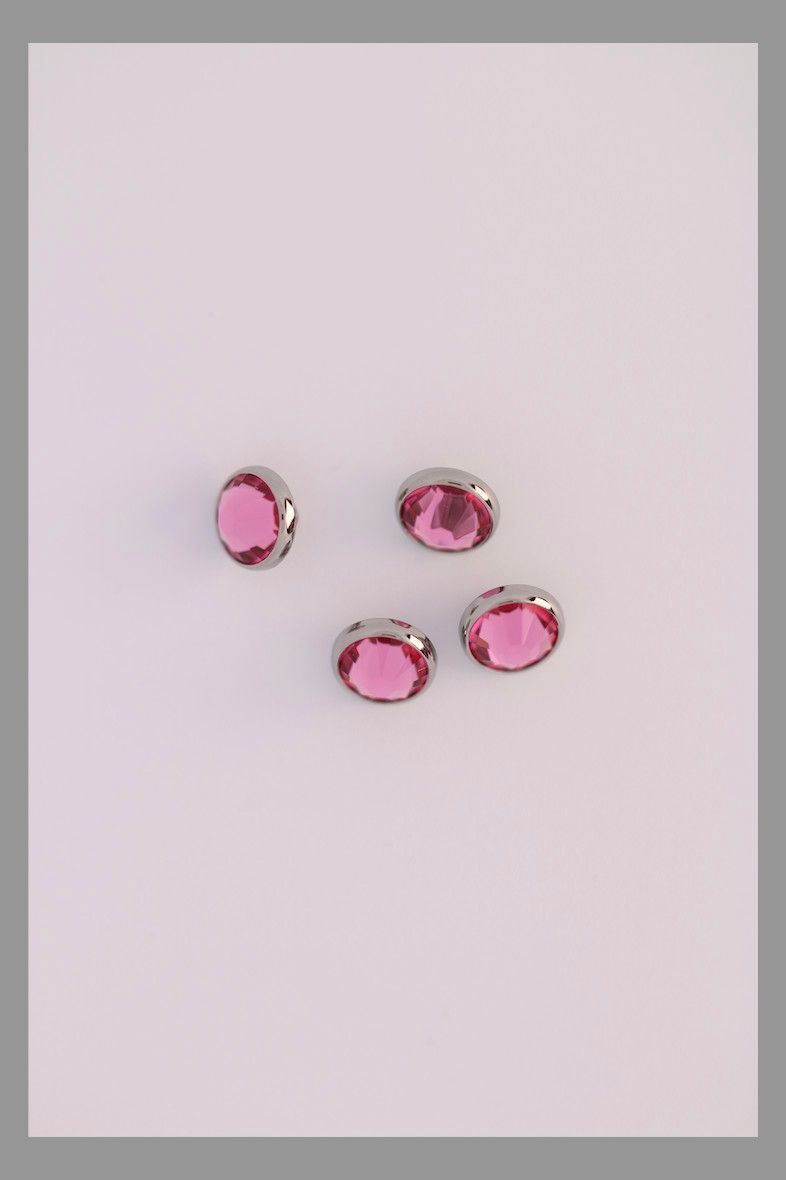 14g flat back gem 4mm Pink cz