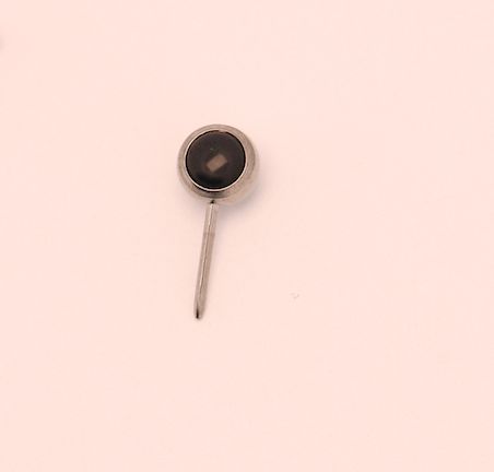 16g side gem ball 2.5mm onyx cabochon