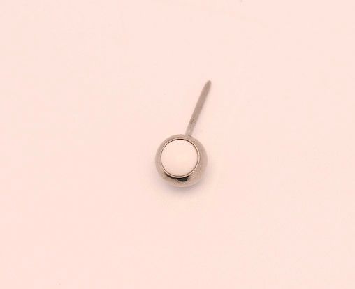 16g side gem ball 2.5mm coral white cabochon