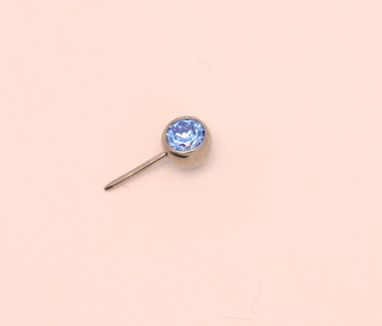 16g side gem ball 2.5mm arctic blue cz