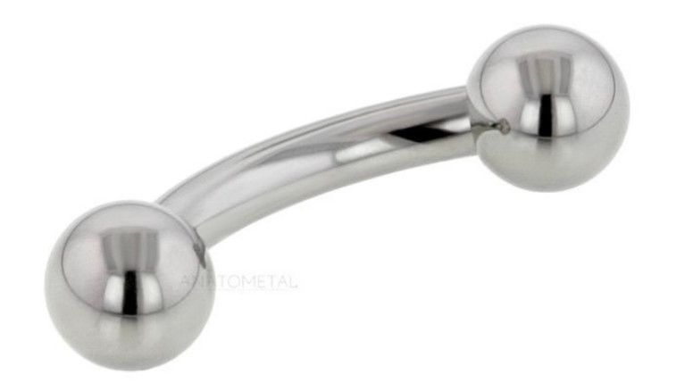 16g 9/32 curved barbell threaded shaft