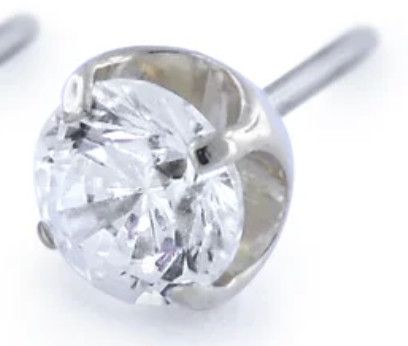 18g prong set threadless end 2.5mm cz WAU