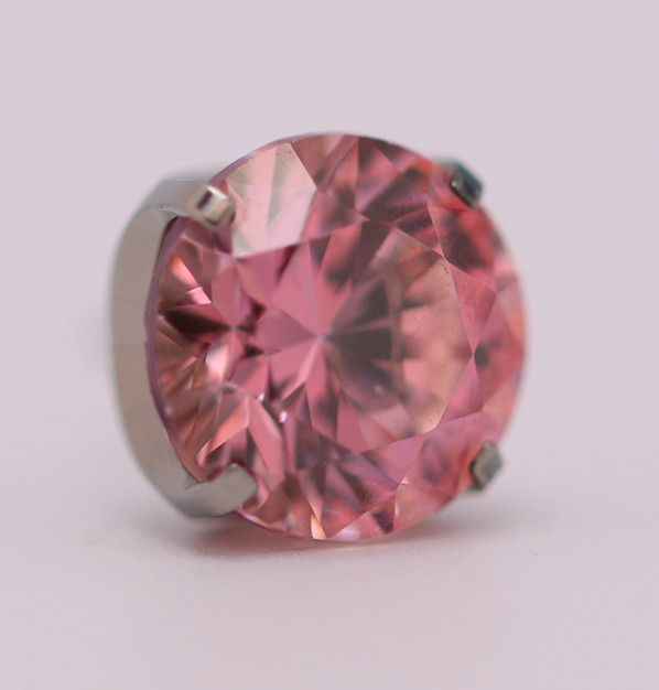 18g prong set threadless end 6mm pink