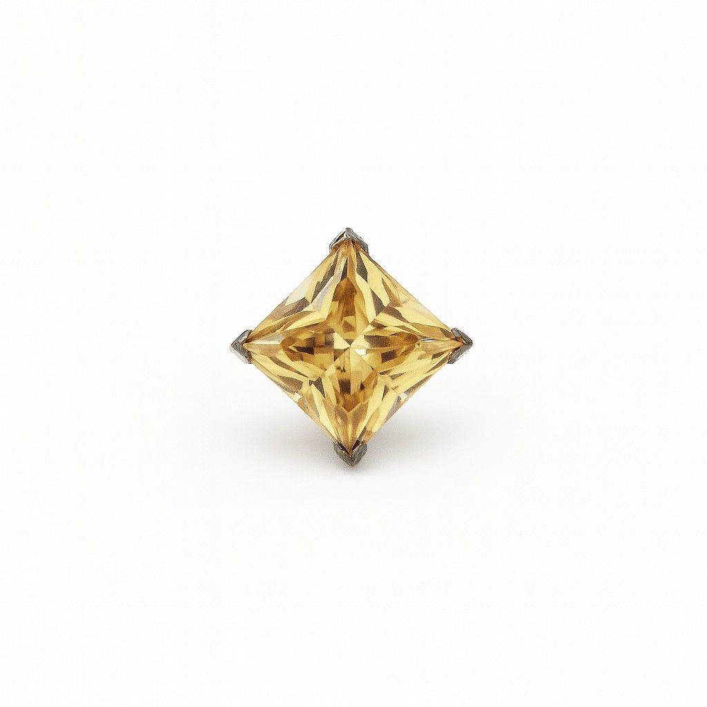 18g princess cut prong set threadless end 2.5mm champagne