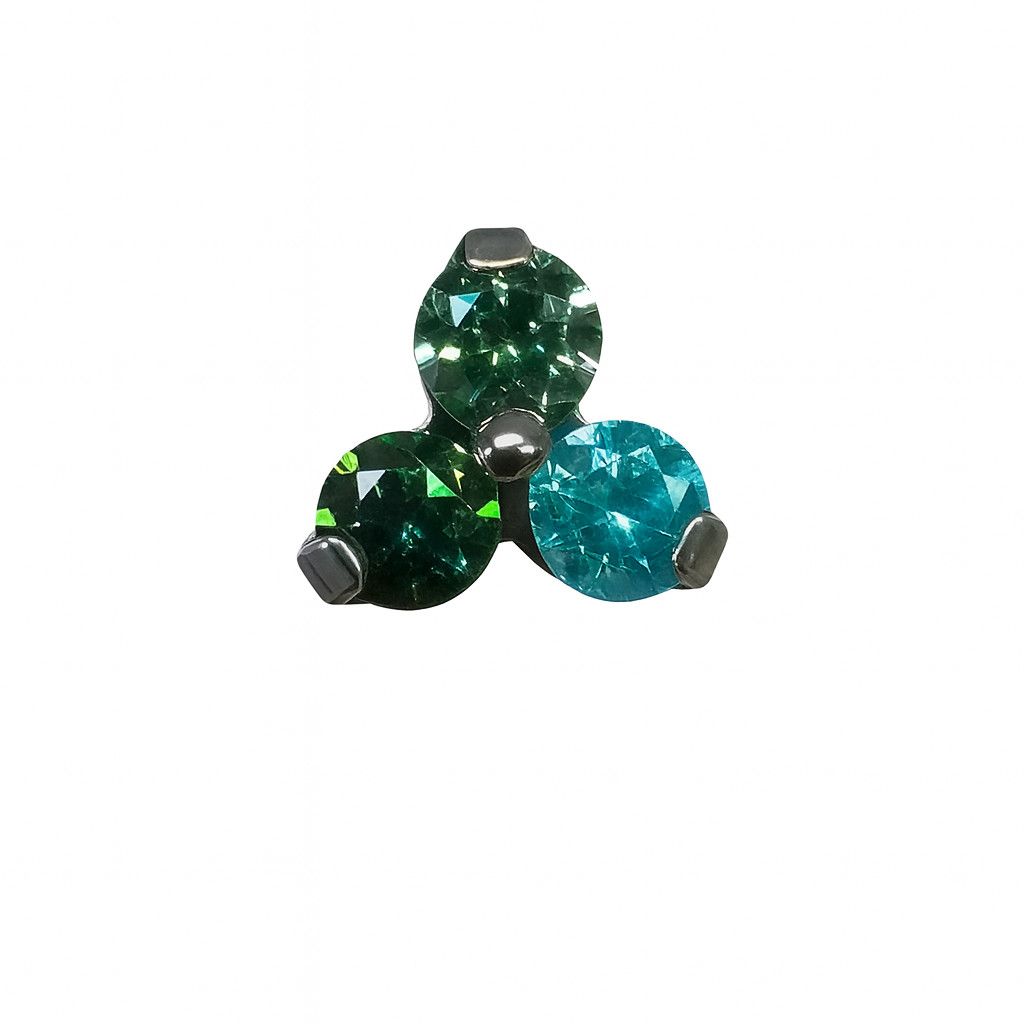 18g ombre trinity prong 3x1.5mm mint green/green/emerald