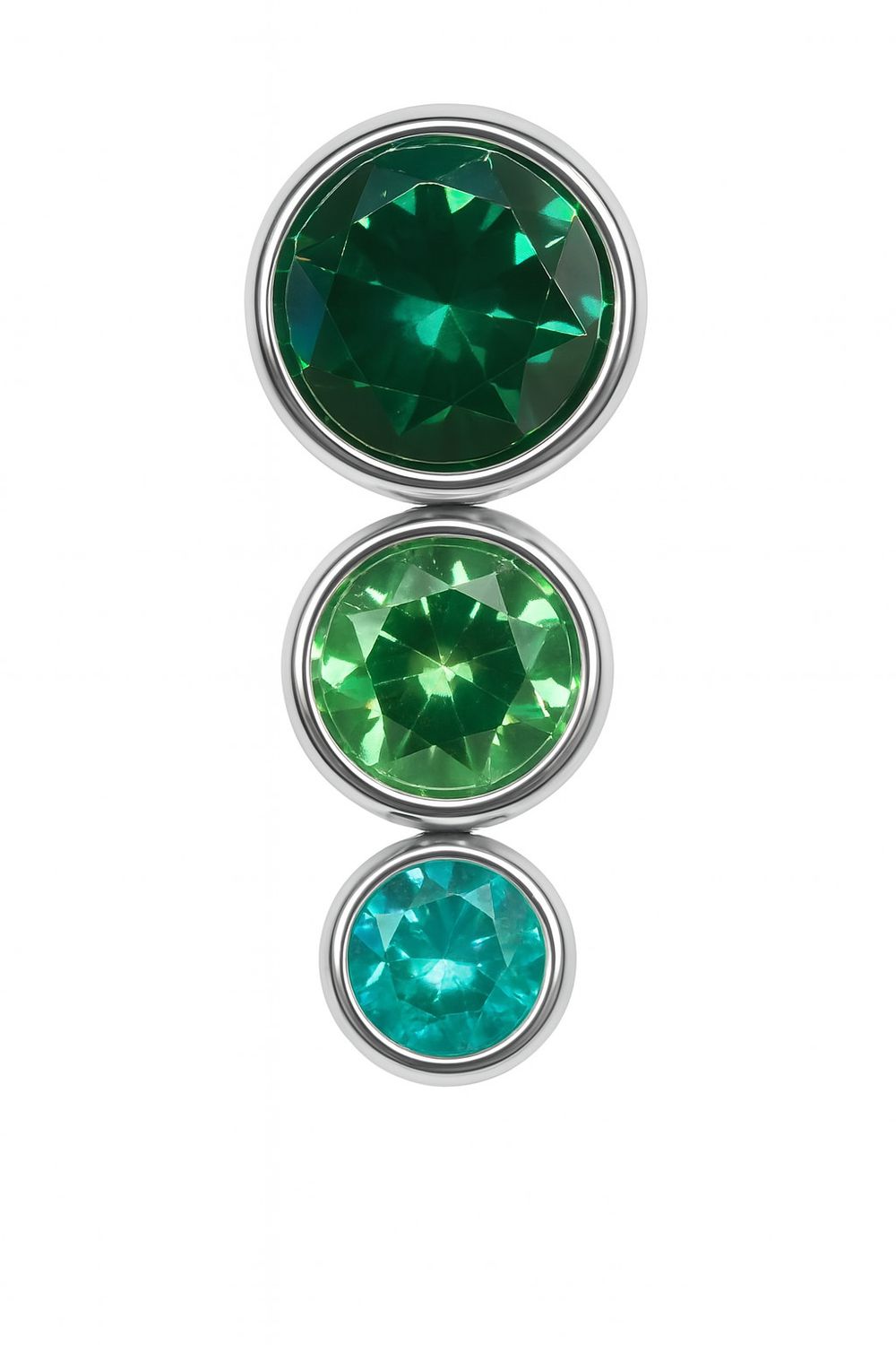 18g ombre bezel set tapered cluster mint green/green/emerald