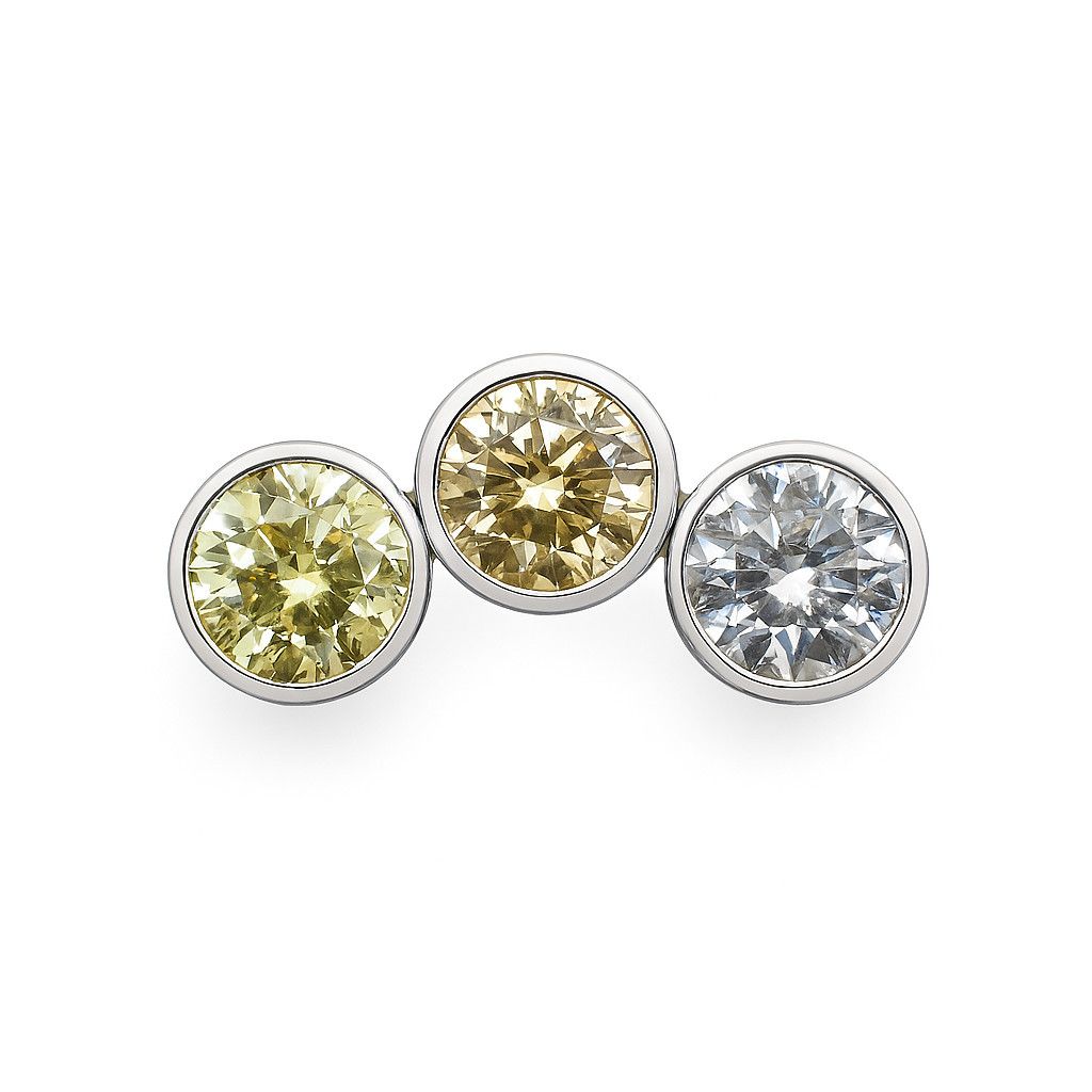 18g ombre bezel set petite cluster threadless 1.5mm cz/champagne/yellow