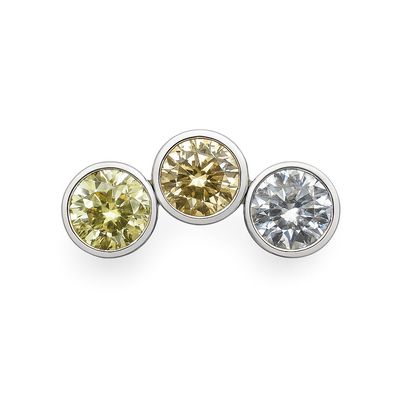 18g ombre bezel set petite cluster threadless 1.5mm cz/champagne/yellow