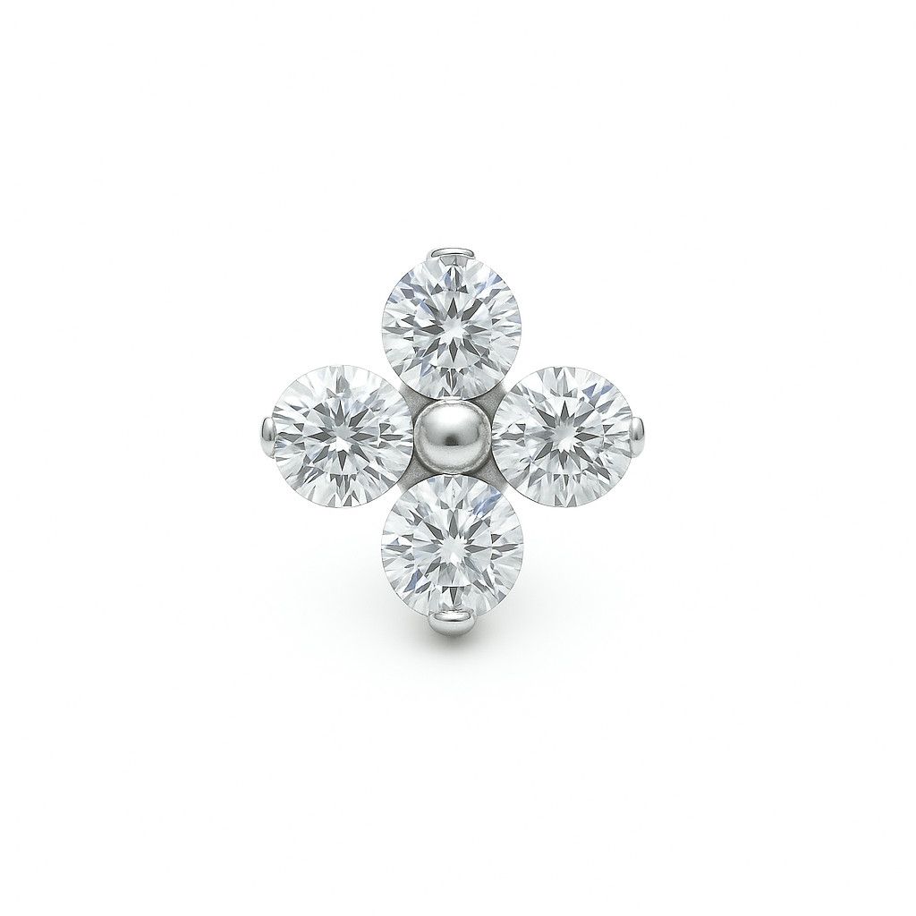18g prong set forte threadless end 2mm cz