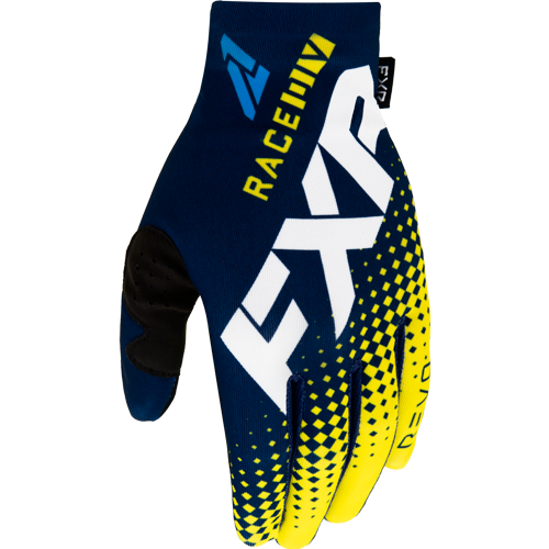 FXR Pro-Fit Lite MX Glove, Color: Midnight/White/Yellow, Size: S