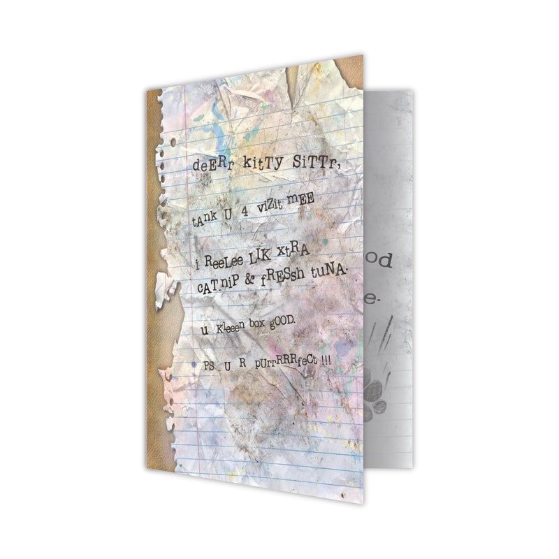 Dog Speak Card Pet Sitting Cat Sitter Letter FINAL SALE
