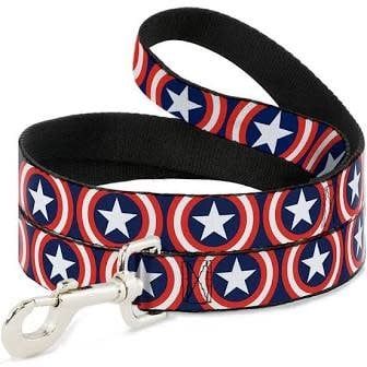 Buckle Down Leash Captain America 4ft FINAL SALE