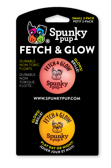 Spunky Pup Fetch Glow Ball S 2pk FINAL SALE