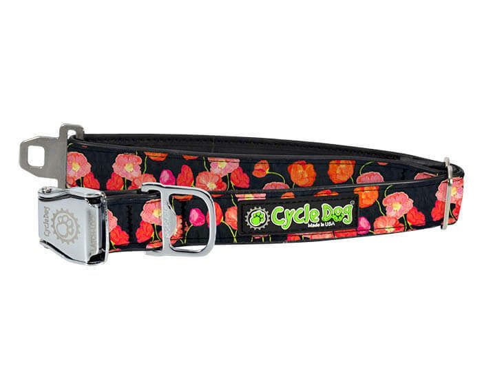 Cycle Dog Collar Coral Poppies Large