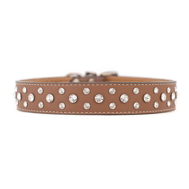 Auburn Collar Tuscan Crystallized Three Rows Brown 20-24